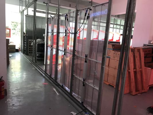 1m * 0.5m SMD 2020 شاشة فيديو LED شفافة IP33 تظهر جدار فيديو LED داخلي Shenzhen Factory